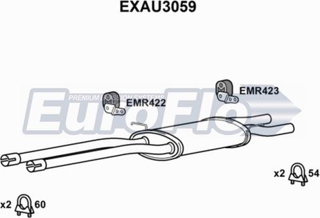 EuroFlo EXAU3059 - Середній глушник вихлопних газів autocars.com.ua