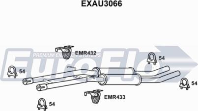 EuroFlo EXAU3066 - Середній глушник вихлопних газів autocars.com.ua