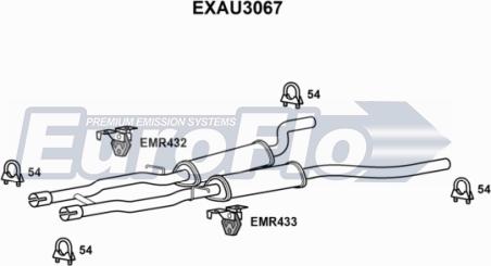 EuroFlo EXAU3067 - Середній глушник вихлопних газів autocars.com.ua