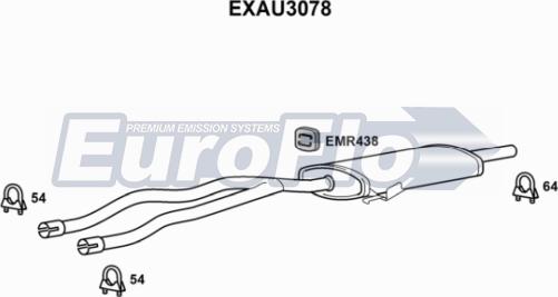 EuroFlo EXAU3078 - Середній глушник вихлопних газів autocars.com.ua