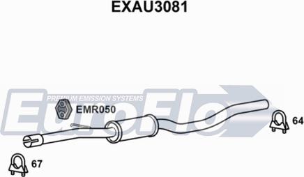 EuroFlo EXAU3081 - Середній глушник вихлопних газів autocars.com.ua