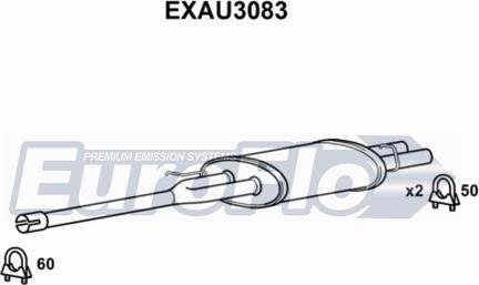 EuroFlo EXAU3083 - Середній глушник вихлопних газів autocars.com.ua