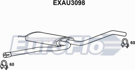 EuroFlo EXAU3098 - Середній глушник вихлопних газів autocars.com.ua