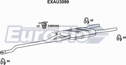 EuroFlo EXAU3099 - Середній глушник вихлопних газів autocars.com.ua