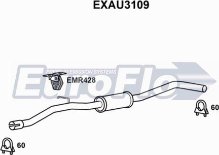 EuroFlo EXAU3109 - Середній глушник вихлопних газів autocars.com.ua