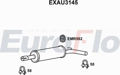 EuroFlo EXAU3145 - Середній глушник вихлопних газів autocars.com.ua