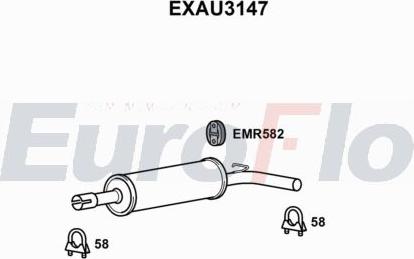 EuroFlo EXAU3147 - Середній глушник вихлопних газів autocars.com.ua