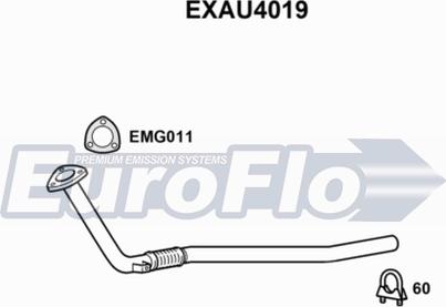 EuroFlo EXAU4019 - Труба вихлопного газу autocars.com.ua