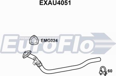 EuroFlo EXAU4051 - Труба вихлопного газу autocars.com.ua