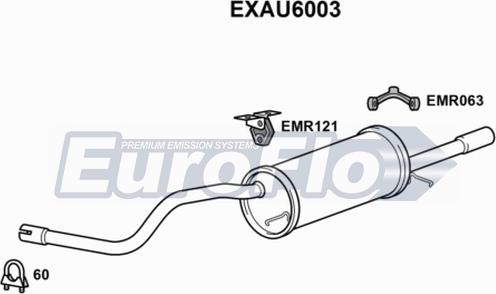 EuroFlo EXAU6003 - Глушник вихлопних газів кінцевий autocars.com.ua