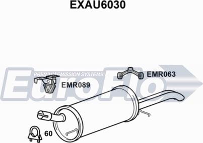 EuroFlo EXAU6030 - Глушник вихлопних газів кінцевий autocars.com.ua