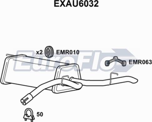 EuroFlo EXAU6032 - Глушник вихлопних газів кінцевий autocars.com.ua