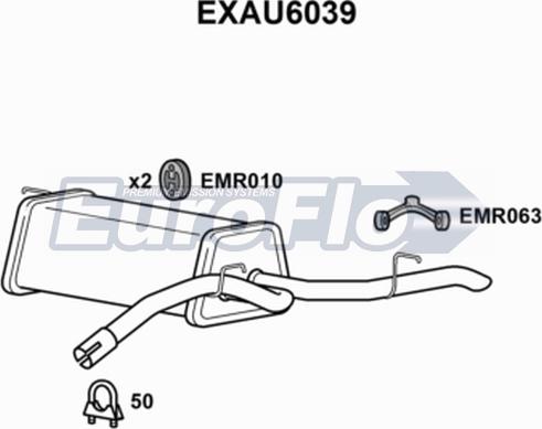 EuroFlo EXAU6039 - Глушник вихлопних газів кінцевий autocars.com.ua