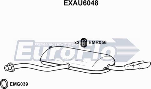 EuroFlo EXAU6048 - Глушник вихлопних газів кінцевий autocars.com.ua