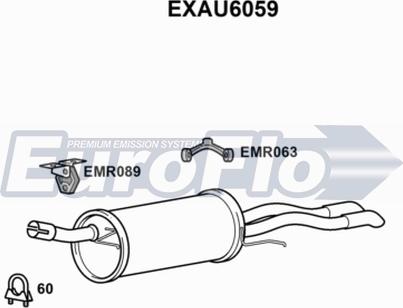 EuroFlo EXAU6059 - Глушник вихлопних газів кінцевий autocars.com.ua