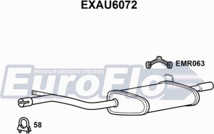 EuroFlo EXAU6072 - Глушник вихлопних газів кінцевий autocars.com.ua