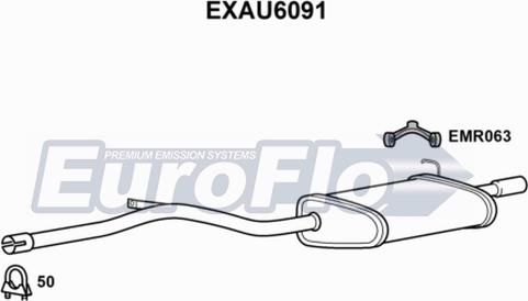 EuroFlo EXAU6091 - Глушник вихлопних газів кінцевий autocars.com.ua