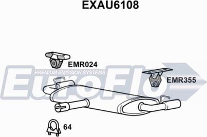 EuroFlo EXAU6108 - Глушник вихлопних газів кінцевий autocars.com.ua