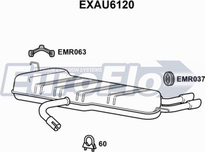 EuroFlo EXAU6120 - Глушник вихлопних газів кінцевий autocars.com.ua