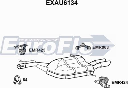 EuroFlo EXAU6134 - Глушник вихлопних газів кінцевий autocars.com.ua