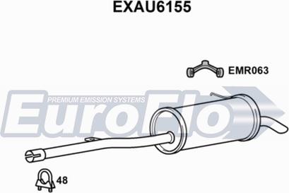 EuroFlo EXAU6155 - Глушник вихлопних газів кінцевий autocars.com.ua