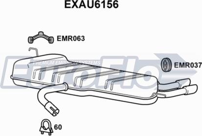 EuroFlo EXAU6156 - Глушник вихлопних газів кінцевий autocars.com.ua