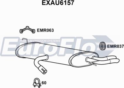 EuroFlo EXAU6157 - Глушник вихлопних газів кінцевий autocars.com.ua