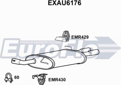 EuroFlo EXAU6176 - Глушник вихлопних газів кінцевий autocars.com.ua