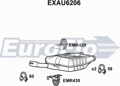 EuroFlo EXAU6206 - Глушник вихлопних газів кінцевий autocars.com.ua