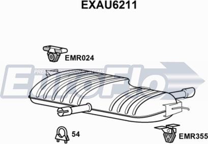 EuroFlo EXAU6211 - Глушник вихлопних газів кінцевий autocars.com.ua