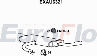 EuroFlo EXAU6321 - Вкладиш глушника, глушник вихлопних газів кінцевий autocars.com.ua