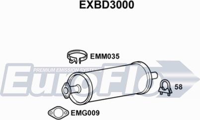 EuroFlo EXBD3000 - Середній глушник вихлопних газів autocars.com.ua