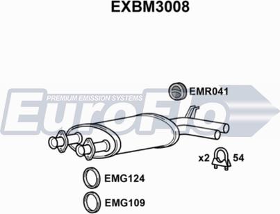 EuroFlo EXBM3008 - Середній глушник вихлопних газів autocars.com.ua