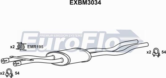 EuroFlo EXBM3034 - Середній глушник вихлопних газів autocars.com.ua