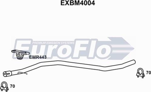 EuroFlo EXBM4004 - Труба вихлопного газу autocars.com.ua