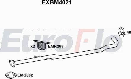 EuroFlo EXBM4021 - Глушитель выхлопных газов, конечный autodnr.net