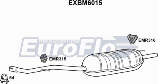 EuroFlo EXBM6015 - Глушник вихлопних газів кінцевий autocars.com.ua