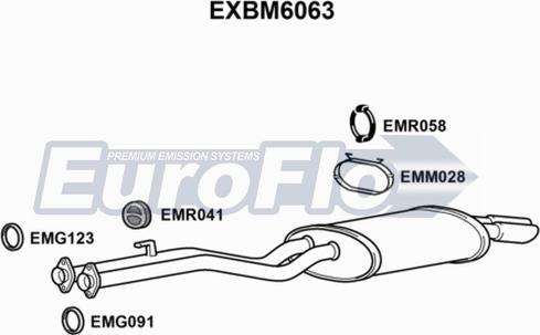EuroFlo EXBM6063 - Глушник вихлопних газів кінцевий autocars.com.ua