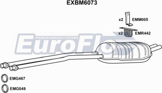 EuroFlo EXBM6073 - Глушник вихлопних газів кінцевий autocars.com.ua