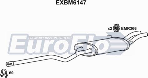 EuroFlo EXBM6147 - Глушник вихлопних газів кінцевий autocars.com.ua