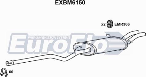 EuroFlo EXBM6150 - Глушник вихлопних газів кінцевий autocars.com.ua