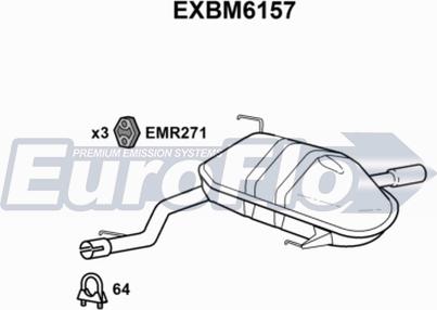EuroFlo EXBM6157 - Глушник вихлопних газів кінцевий autocars.com.ua