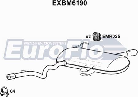 EuroFlo EXBM6190 - Глушник вихлопних газів кінцевий autocars.com.ua