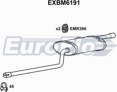 EuroFlo EXBM6191 - Глушник вихлопних газів кінцевий autocars.com.ua