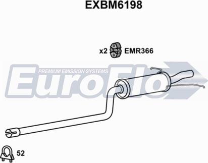 EuroFlo EXBM6198 - Глушник вихлопних газів кінцевий autocars.com.ua