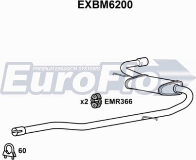 EuroFlo EXBM6200 - Глушник вихлопних газів кінцевий autocars.com.ua