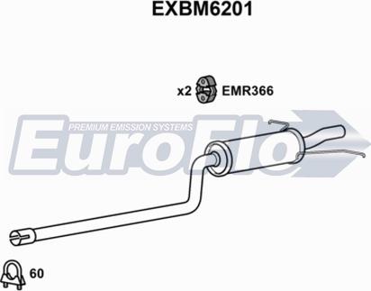 EuroFlo EXBM6201 - Глушник вихлопних газів кінцевий autocars.com.ua