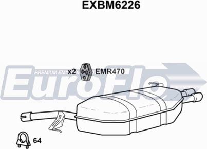 EuroFlo EXBM6226 - Глушник вихлопних газів кінцевий autocars.com.ua