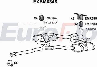 EuroFlo EXBM6345 - Глушник вихлопних газів кінцевий autocars.com.ua