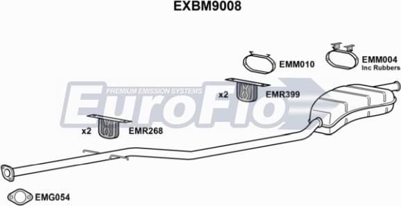 EuroFlo EXBM9008 - Средний / конечный глушитель ОГ autodnr.net